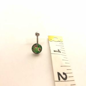 Green w/pink flowers. cherry blossoms